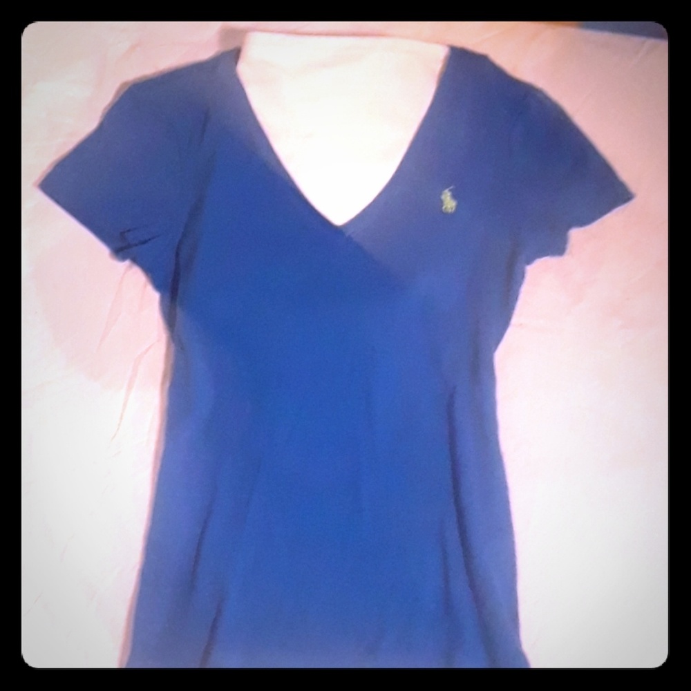 Ralph Lauren Blue v neck t-shirt M